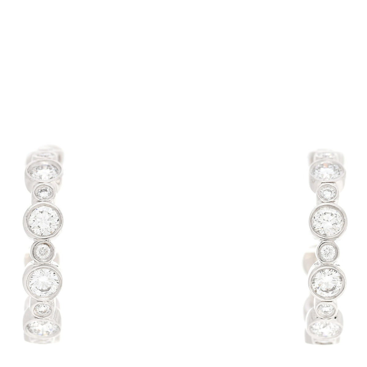 Platinum Diamond Jazz Hoop Earrings