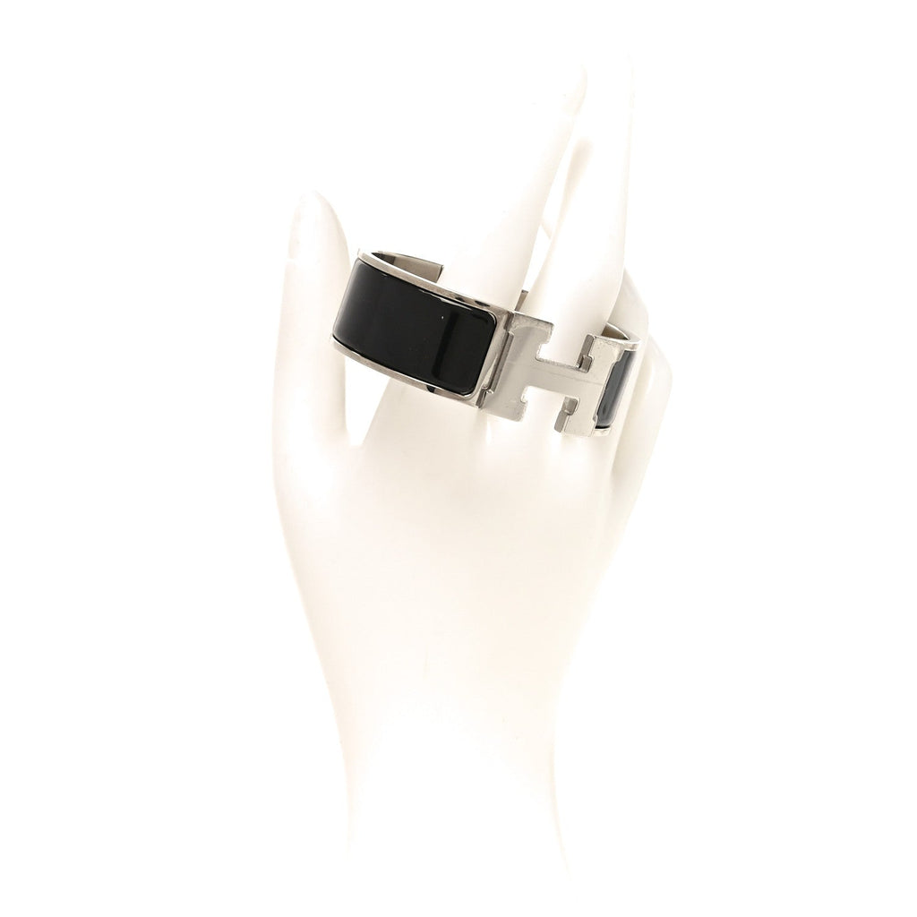 Enamel Wide Clic Clac H Bracelet PM Black