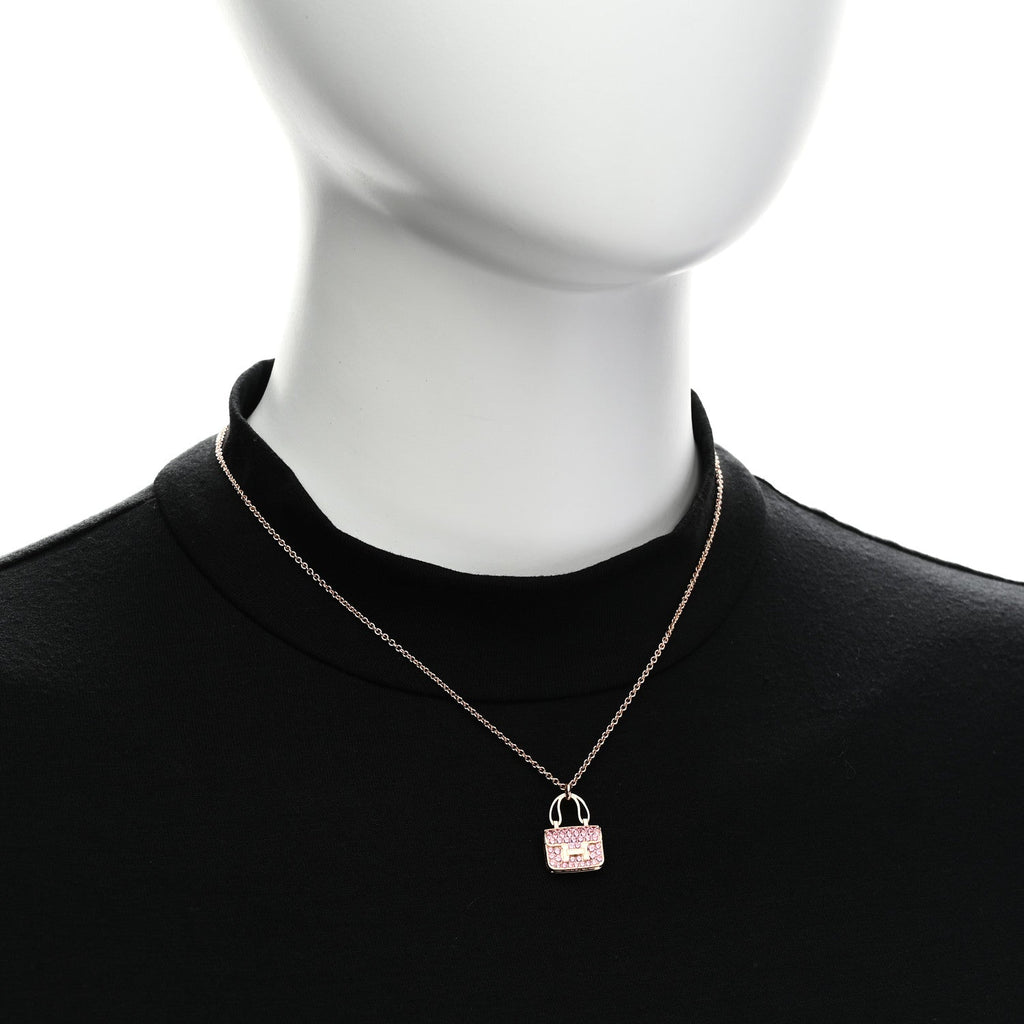 18K Rose Gold Pink Sapphire Constance Amulettes Pendant Necklace