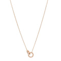 18K Pink Gold Diamond Interlocking LOVE Paved Necklace