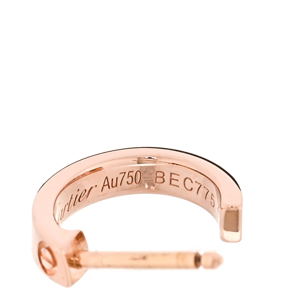 18K Pink Gold Small LOVE Hoop Earrings