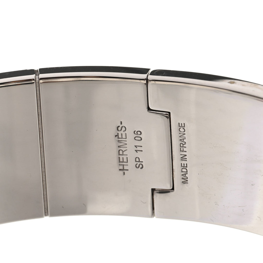 Lizard Charniere Cuir Wide Hinged Bracelet L Ombre