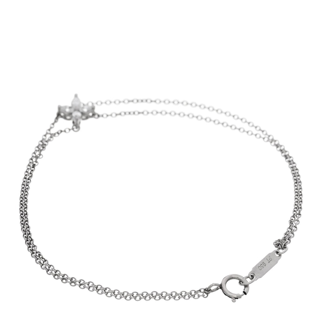 Platinum Diamond .12ctw Victoria Double Chain Bracelet
