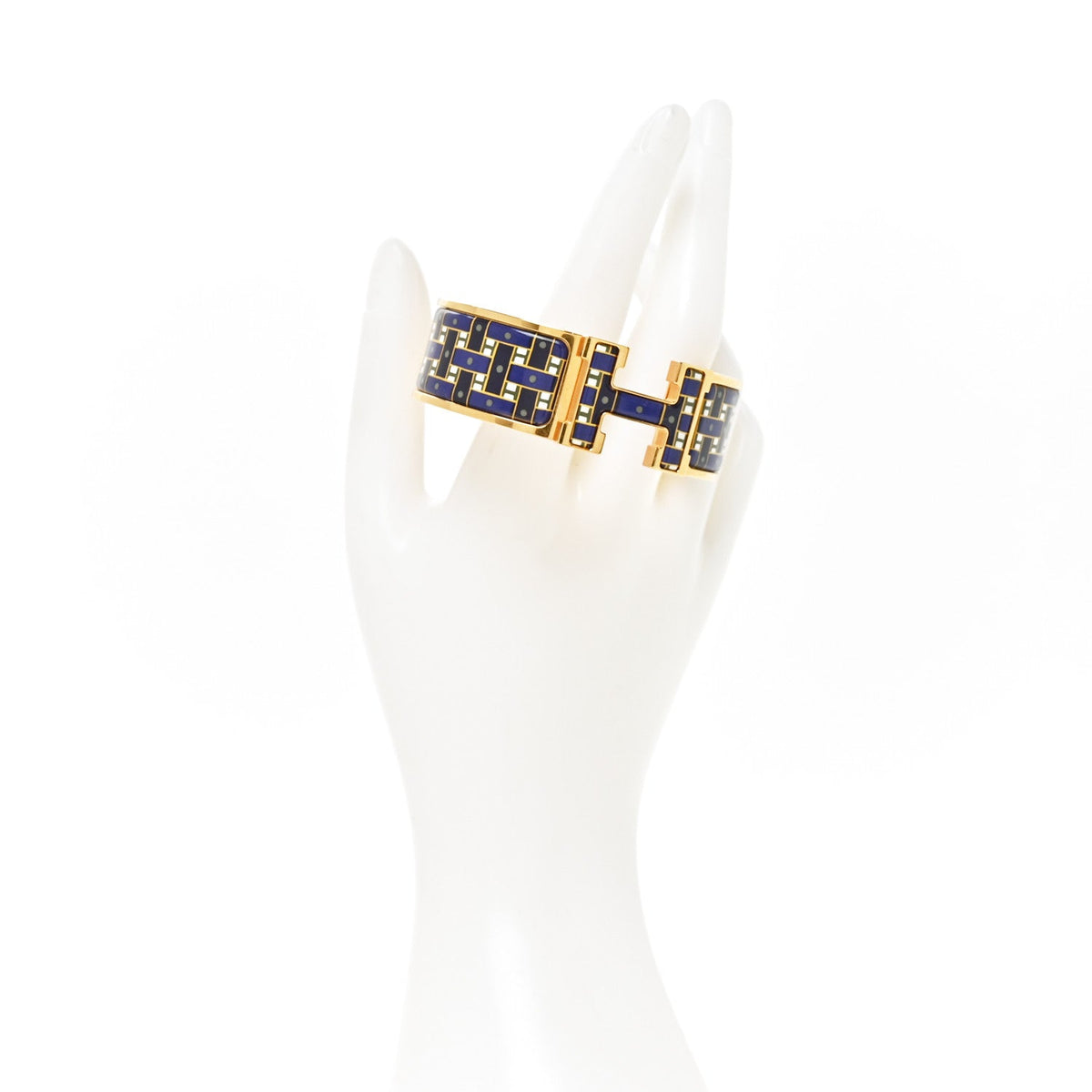 Enamel Print Son Du H Wide Clic Clac H Bracelet GM Marine Classique
