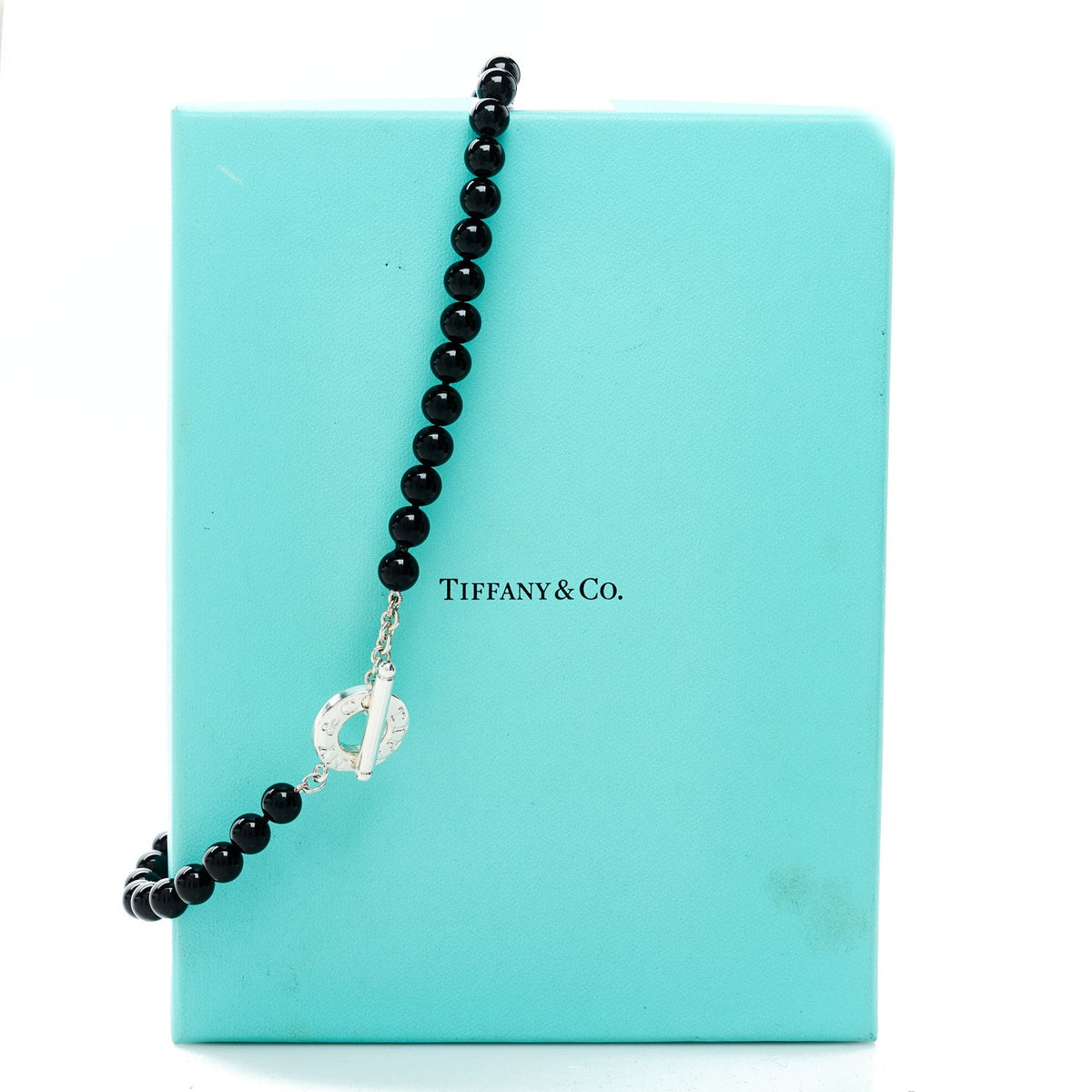 Sterling Silver Black Onyx Bead Toggle Necklace