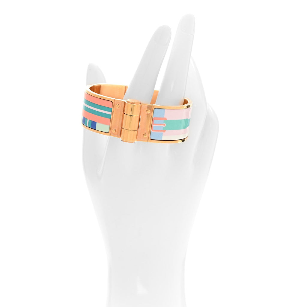 Enamel Printed Wide Sangles En Zigzag Plage Hinged Bracelet S Miami