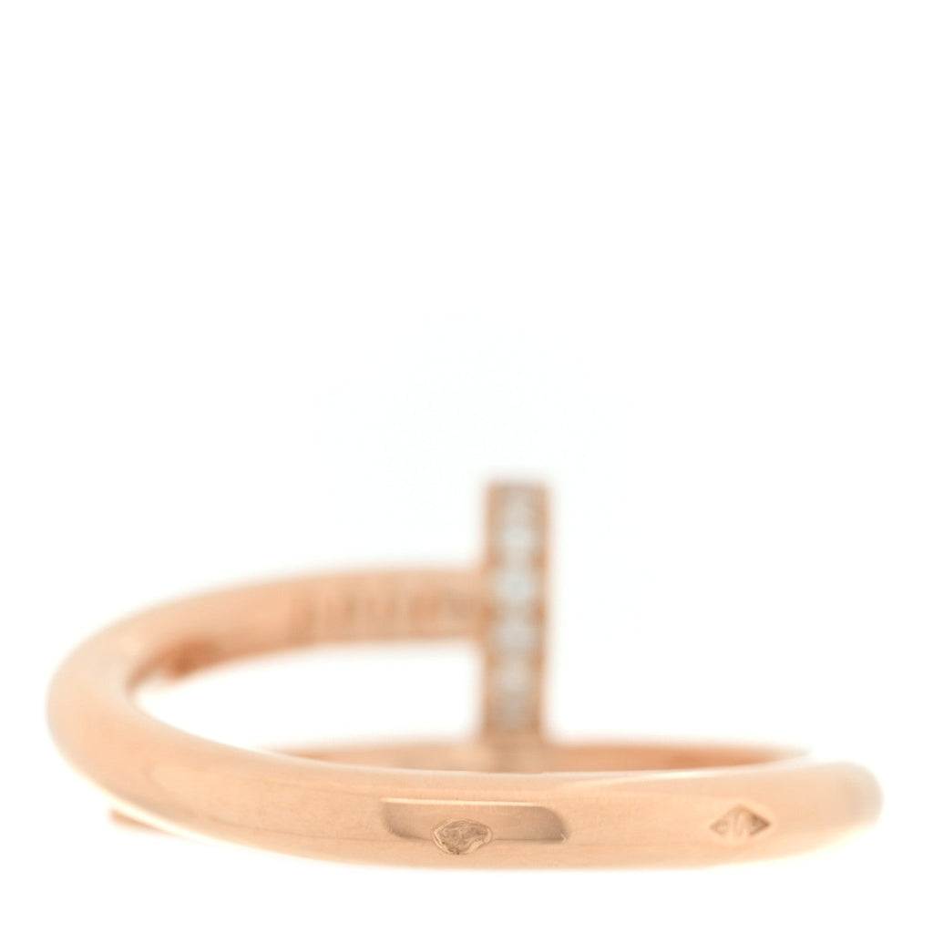 18K Pink Gold Diamond Juste Un Clou Ring 54 6.75