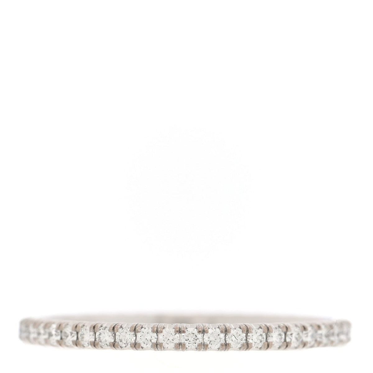 18K White Gold Diamond 1.5mm Étincelle de Cartier Wedding Band Ring 49 5