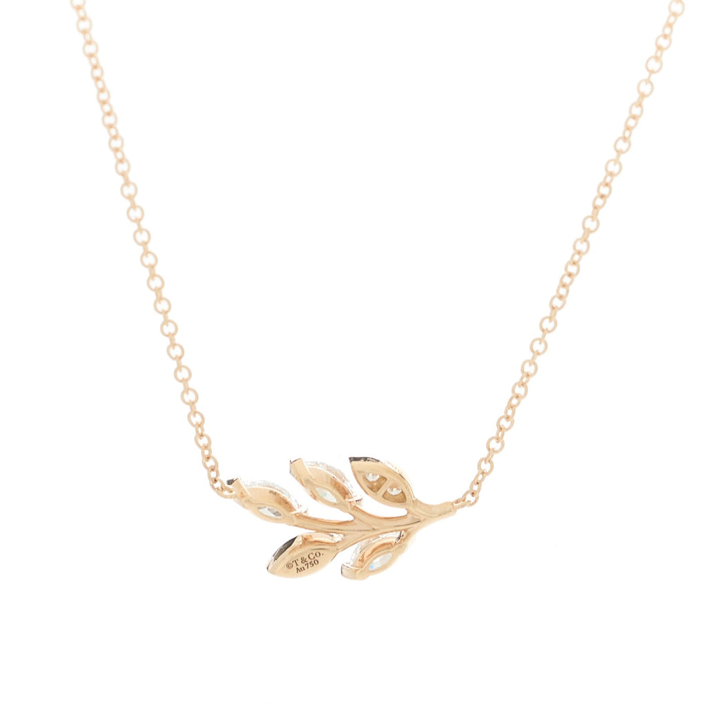 18K Rose Gold Diamond Victoria Vine Pendant Necklace