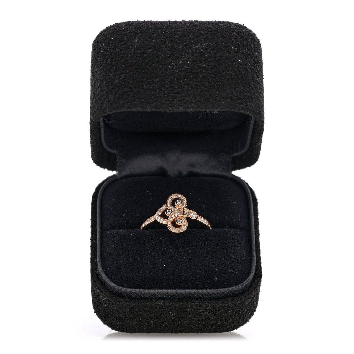 18K Rose Gold Diamond Fleur de Lis Ring 57 8