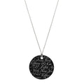 Sterling Silver Black Bone China Notes Round Pendant Necklace