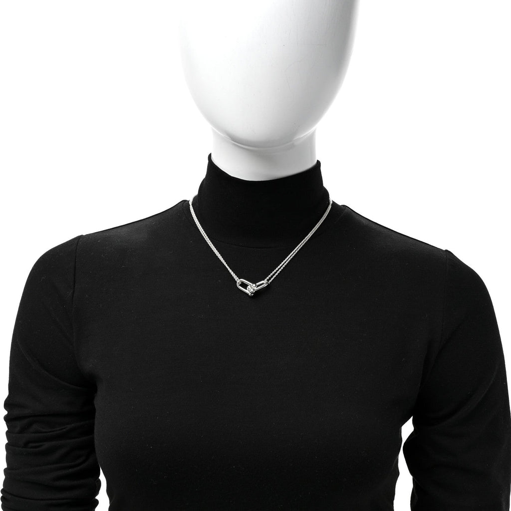 Sterling Silver Double HardWear Link Pendant Necklace