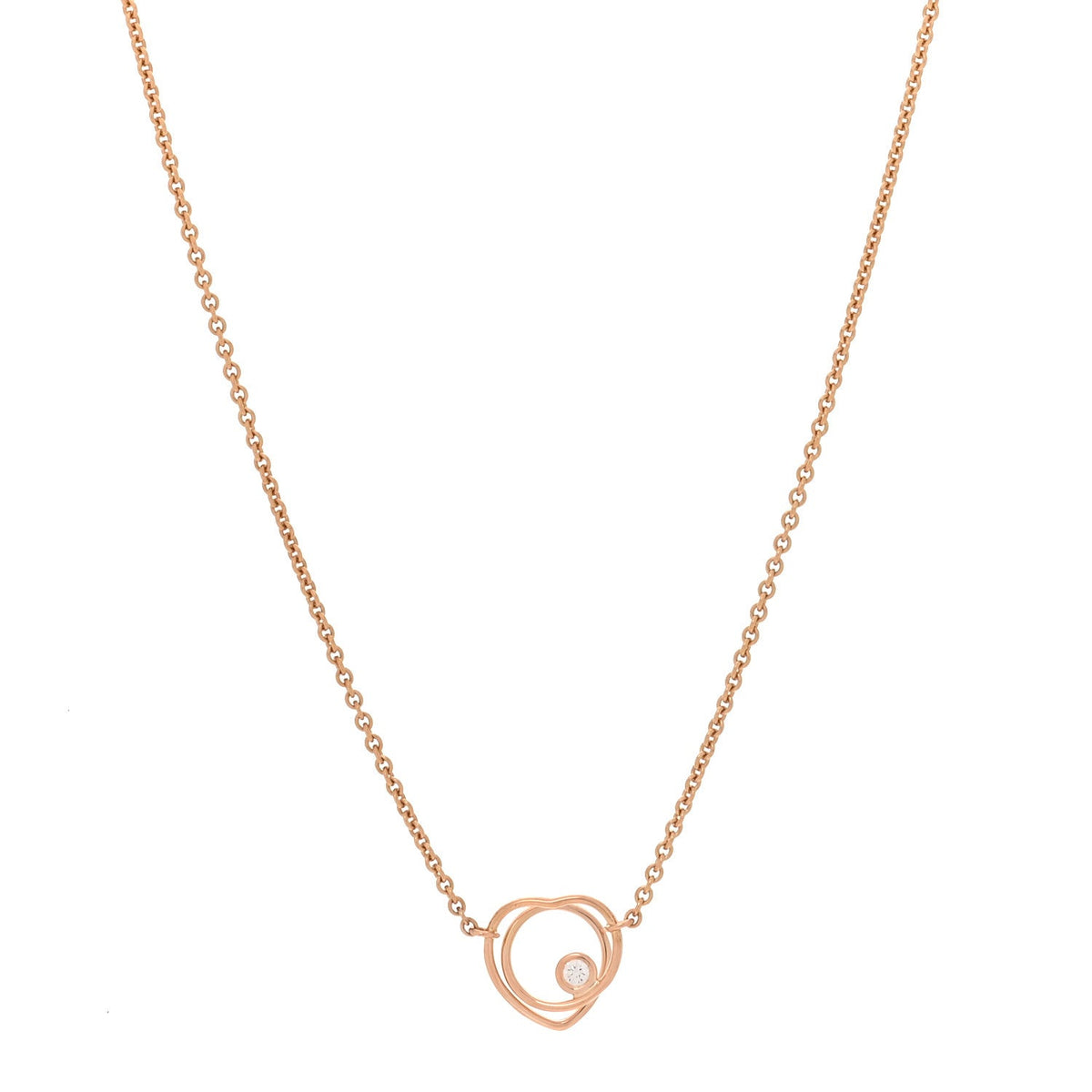 18K Rose Gold Diamond TPM Vertige Coeur Necklace