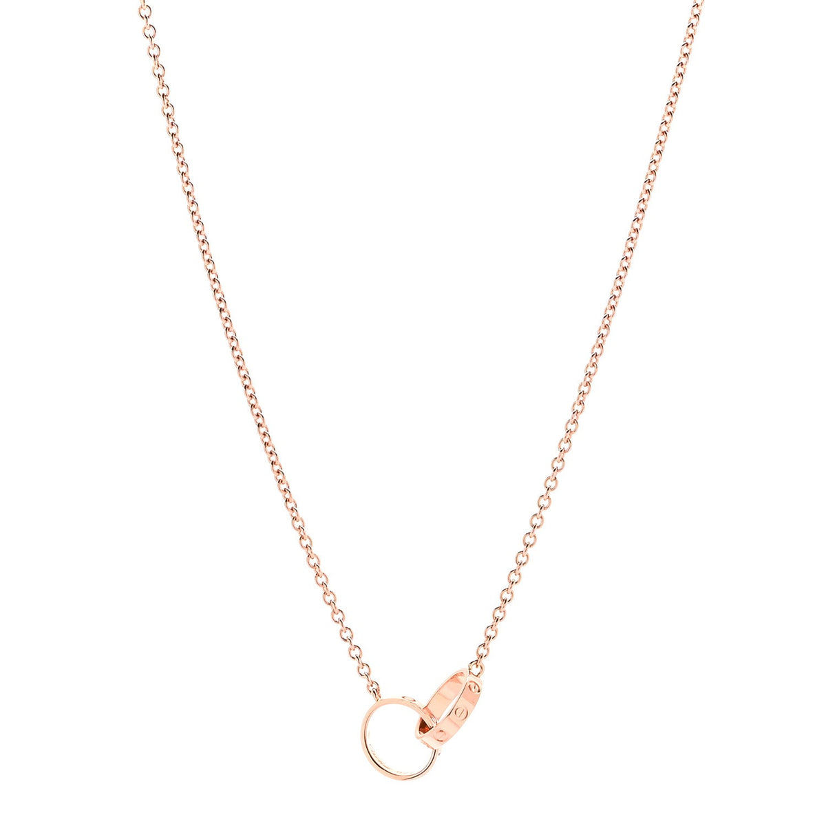 18K Pink Gold Interlocking LOVE Necklace