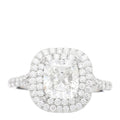 Platinum Diamond 1.54ct Soleste Cushion Cut Double Halo Engagement Ring 43 2.5