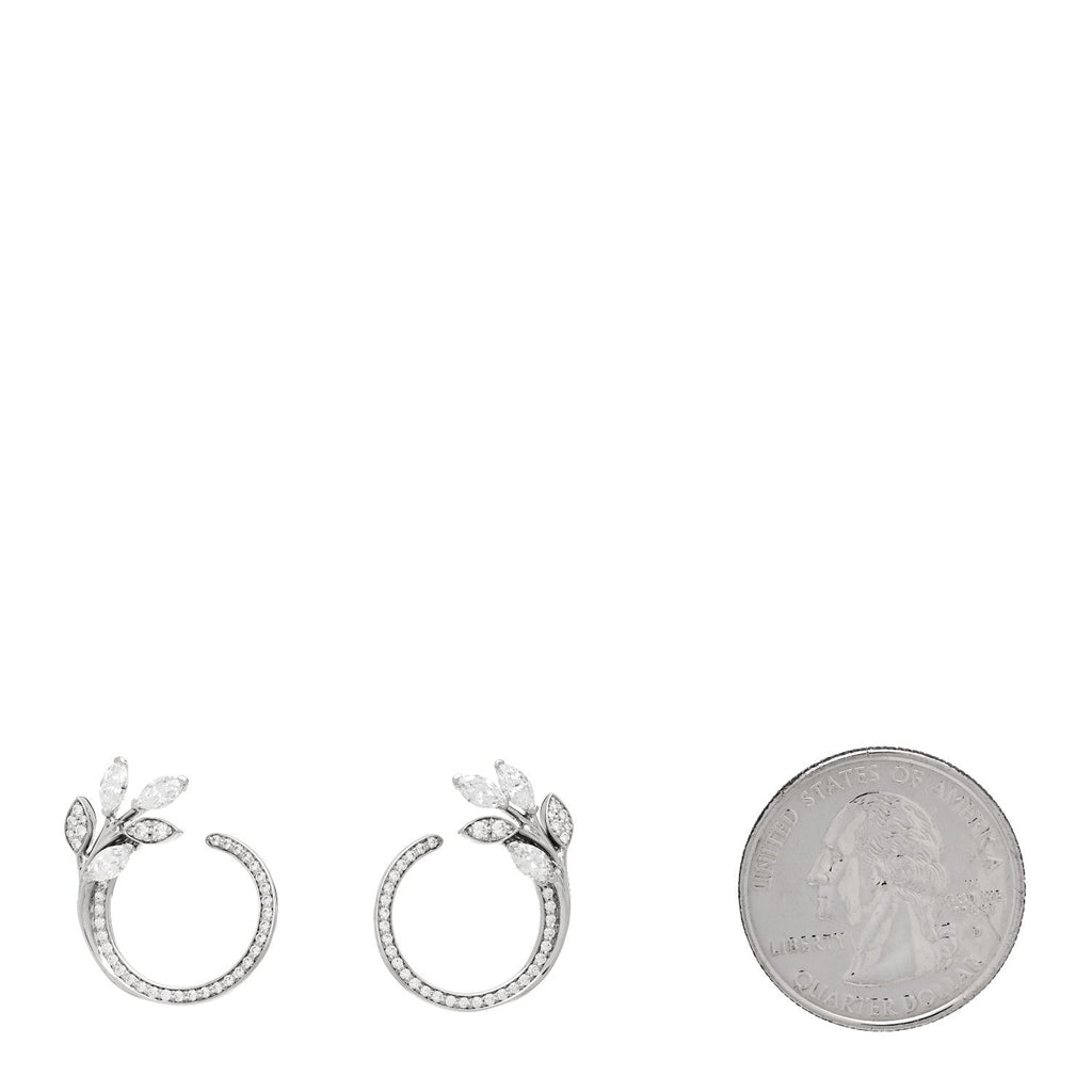 Platinum Diamond Victoria Vine Circle Earrings
