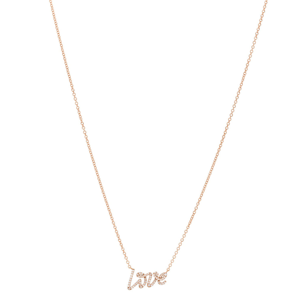 18K Rose Gold Diamond Mini Paloma's Graffiti Love Pendant Necklace