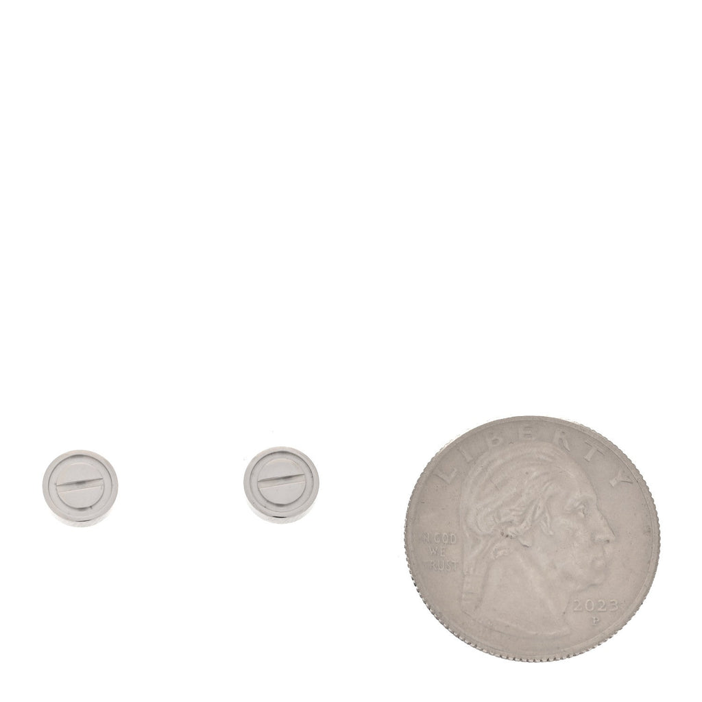 18K White Gold LOVE Earrings