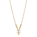 Crystal CC Heart Link Pendant Necklace Gold