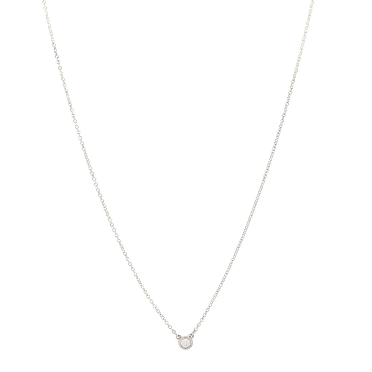 Sterling Silver Diamond .07ct Elsa Peretti Diamonds by the Yard Pendant Necklace