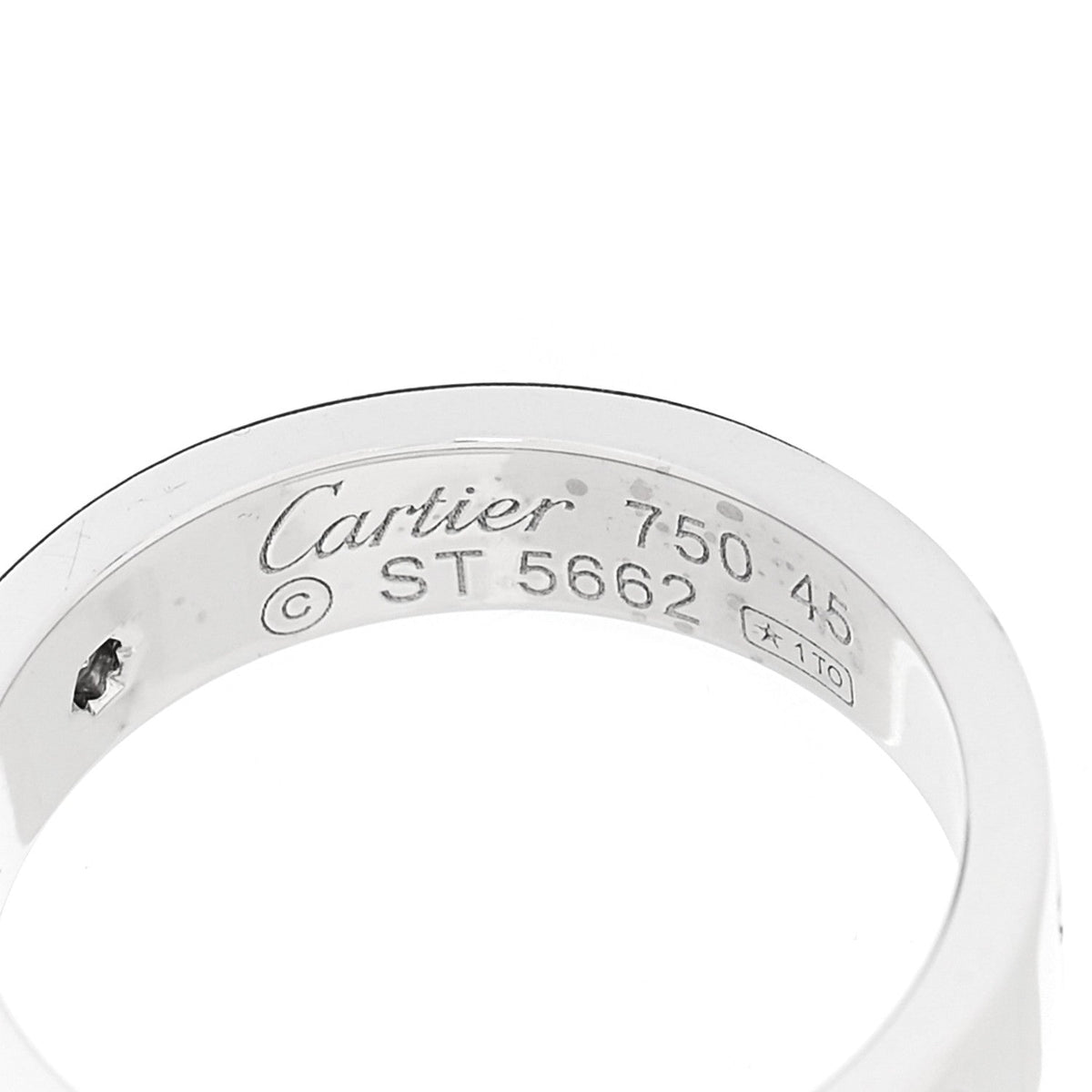 18K White Gold Diamond 4mm LOVE Wedding Band Ring 45 3.25