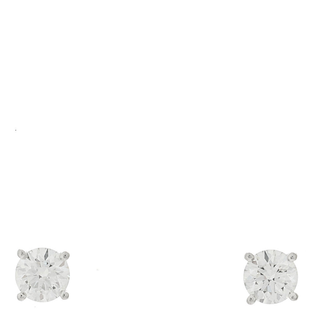 Platinum Diamond .90ctw Round Solitaire Earrings
