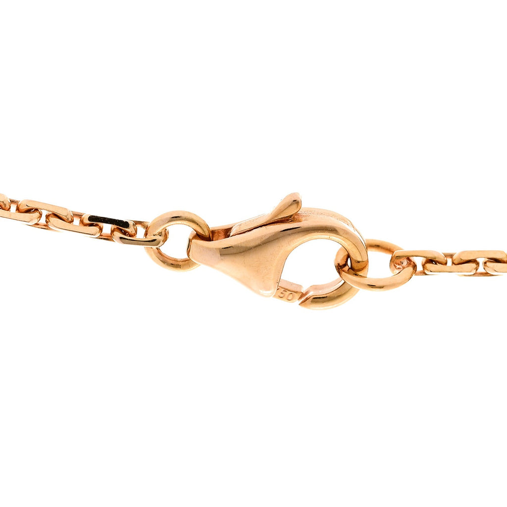 18K Pink Gold Diamond Interlocking LOVE Necklace