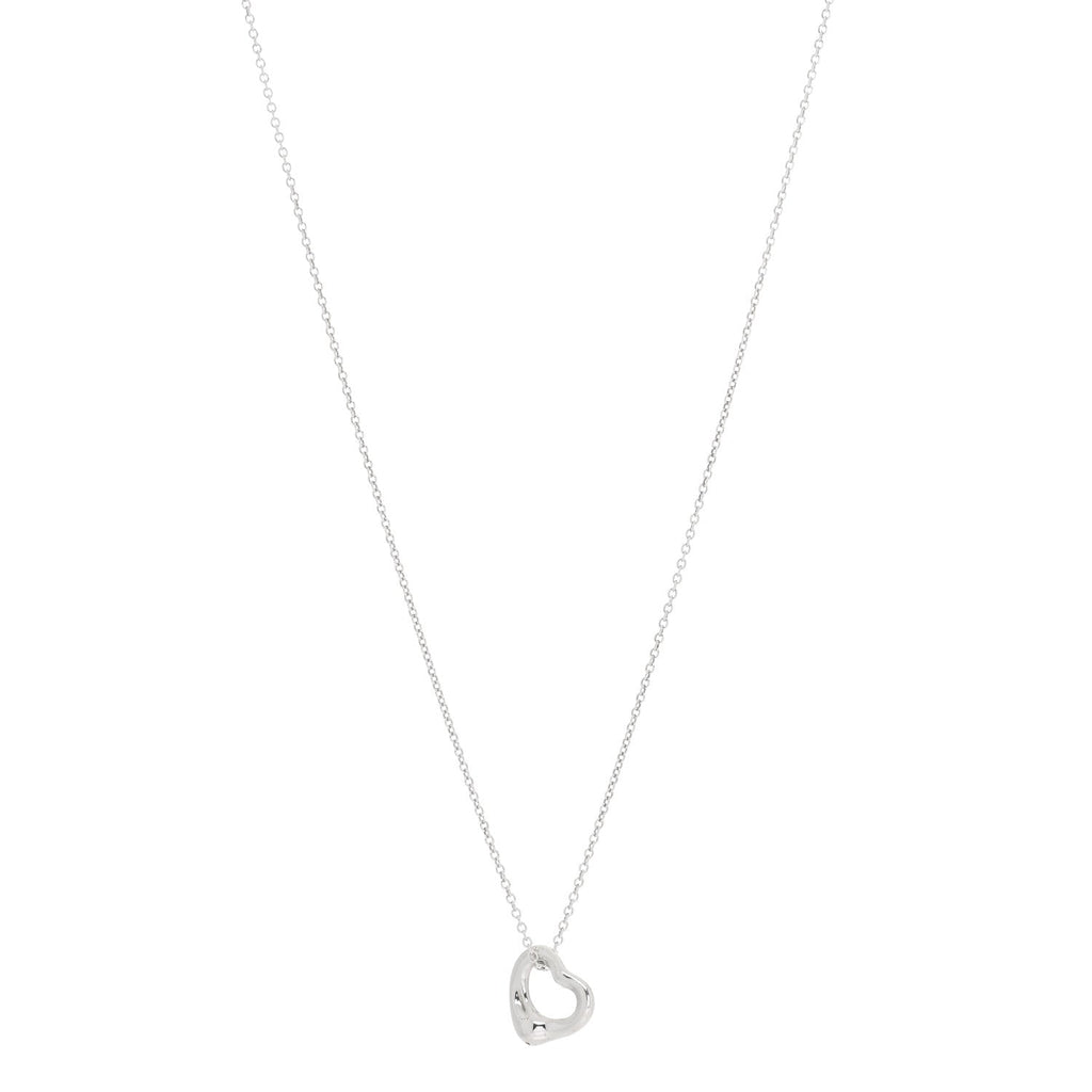 Sterling Silver Elsa Peretti 11mm Open Heart Pendant Necklace