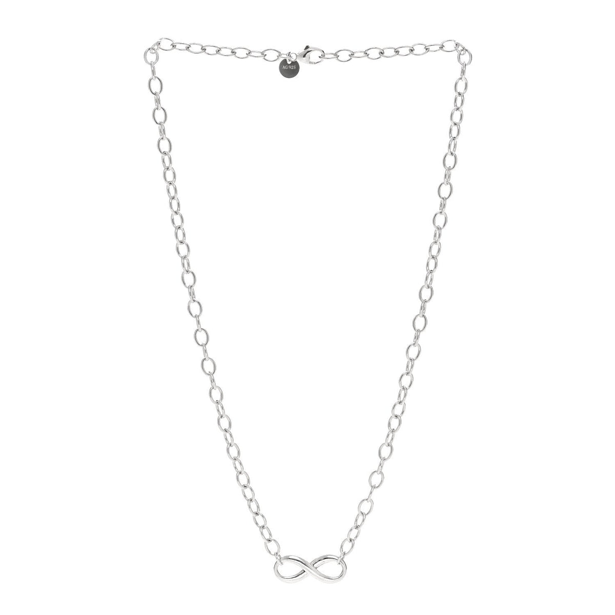 Sterling Silver Narrow Infinity Link Necklace