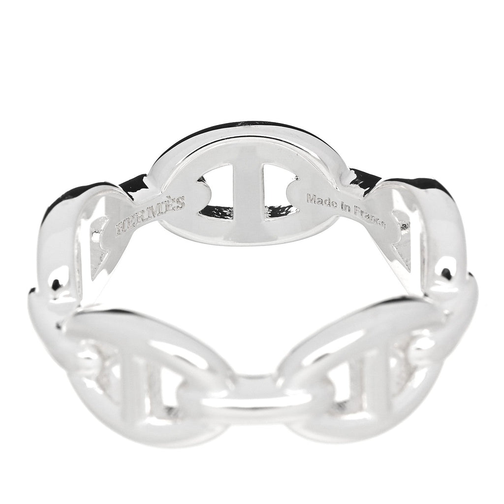 Sterling Silver PM Chaine d'Ancre Enchainee Band Ring 55 7.25