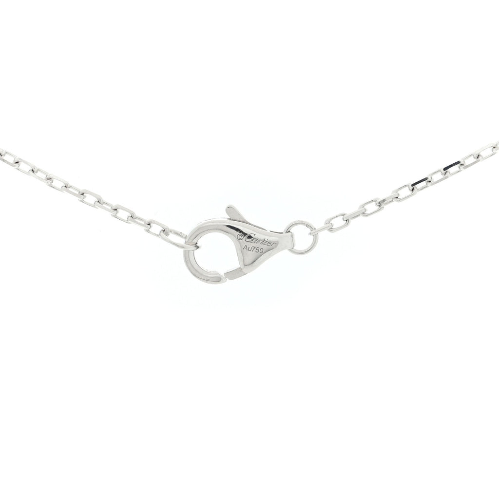 18K White Gold Black Ceramic Diamond Small Trinity Pendant Necklace