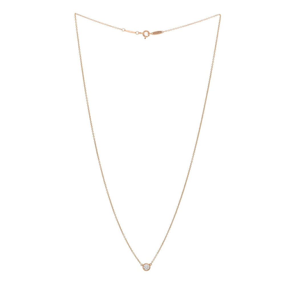 18K Rose Gold Diamond .25ct Elsa Peretti Diamonds by the Yard Pendant Necklace