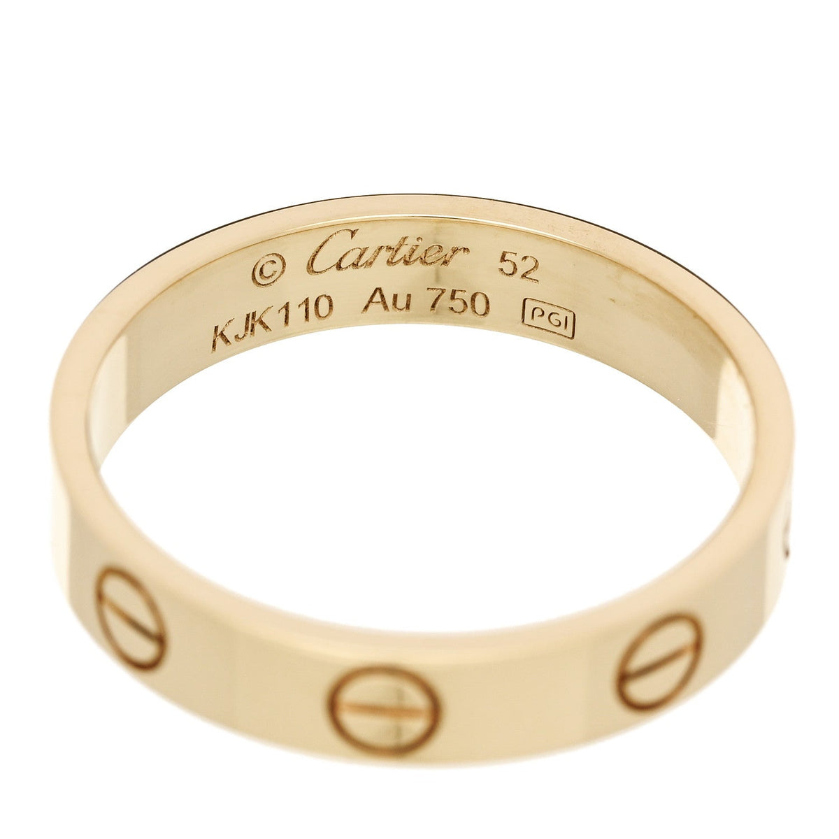 18K Yellow Gold 3.5mm LOVE Wedding Band Ring 52 6