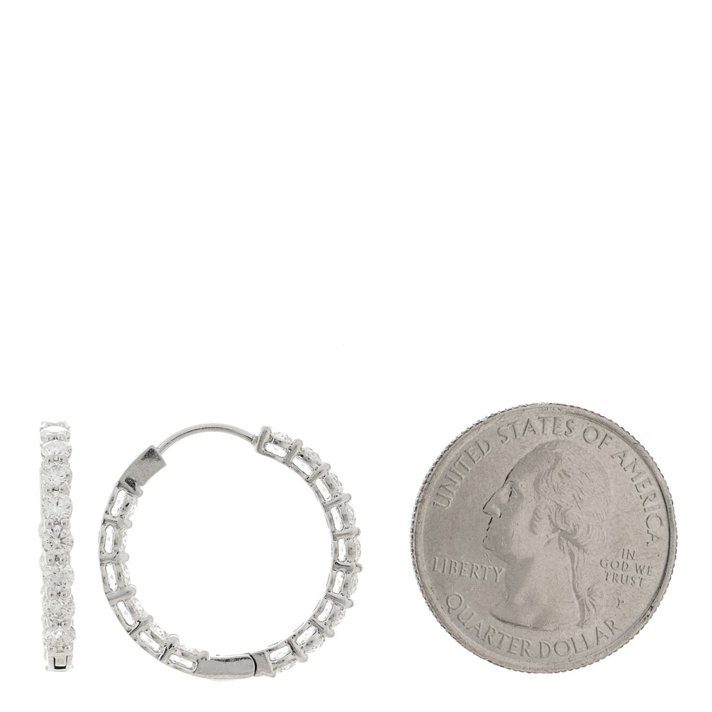 Platinum Diamond 2.39ctw Inside-Out Hoop Earrings