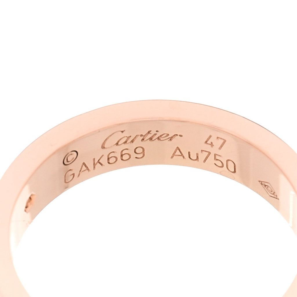 18K Pink Gold Diamond 4mm LOVE Wedding Band Ring 47 4