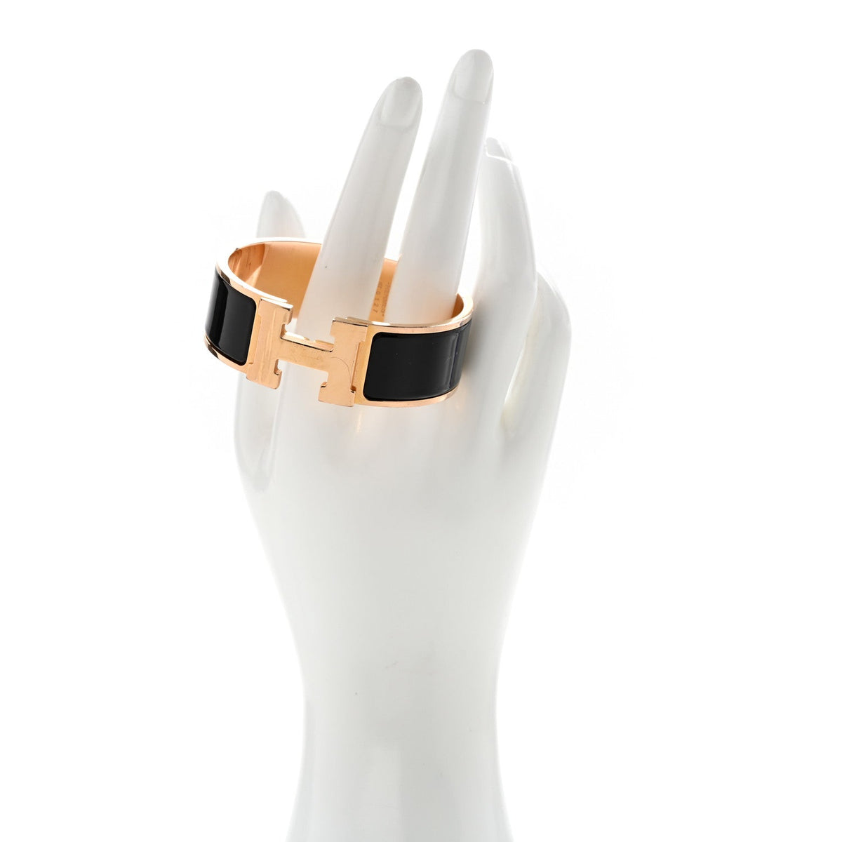 Enamel Wide Clic Clac H Bracelet PM Black