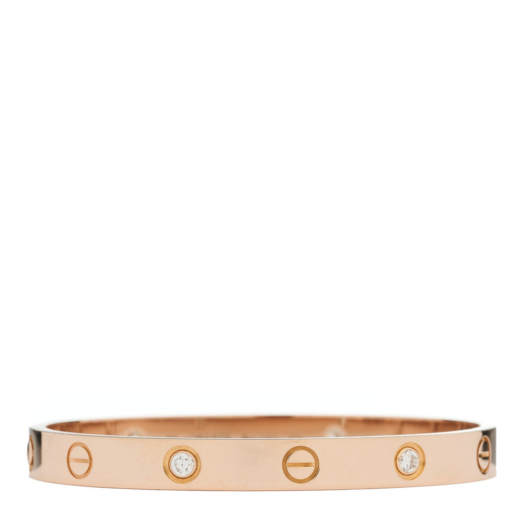 18K Pink Gold 4 Diamond LOVE Bracelet 16
