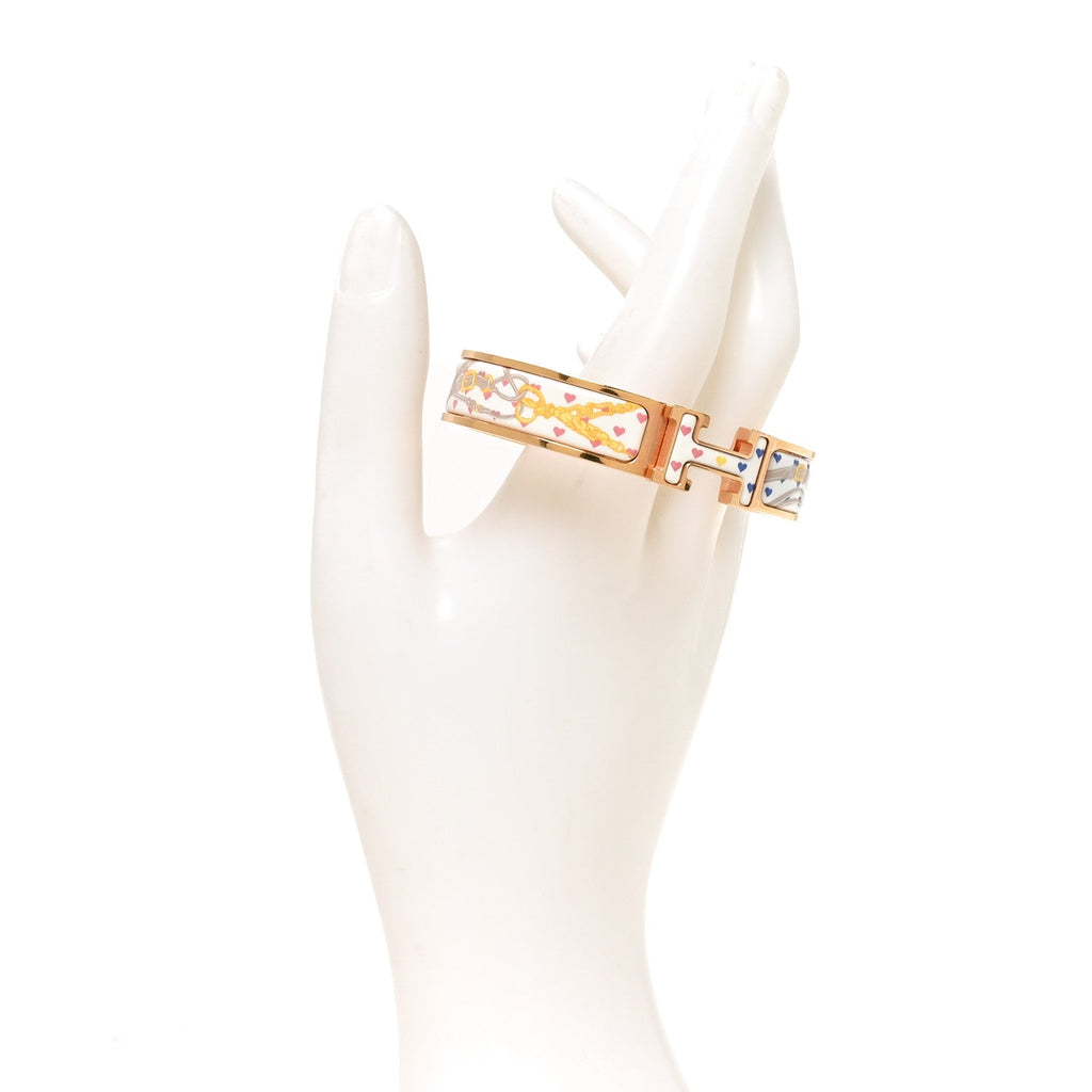 Enamel Narrow Print Brides de Gala Love Clic Clac H Bracelet PM Confettis