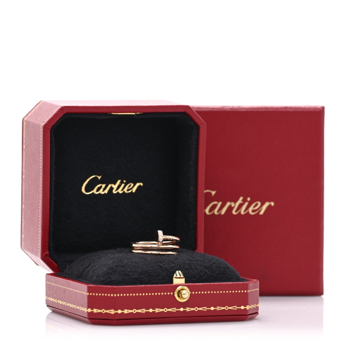 18K Pink Gold Diamond Double Juste Un Clou Ring  54 7