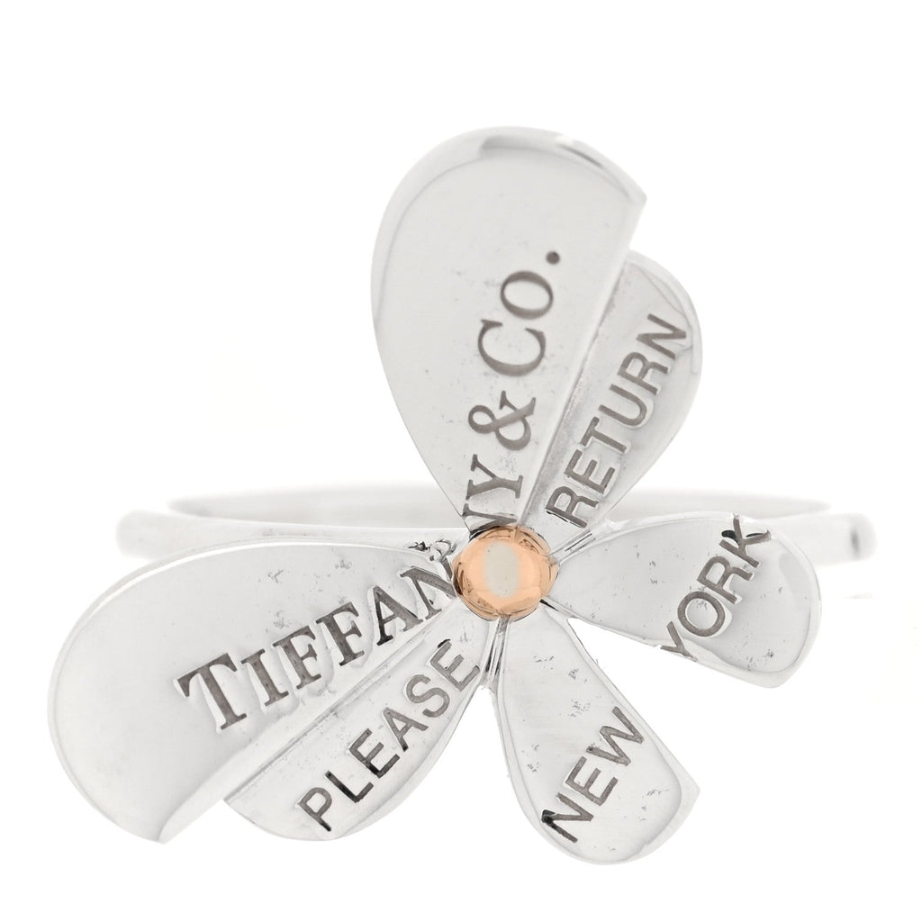 Sterling Silver 18K Rose Gold Return to Tiffany Love Bugs Butterfly Ring 49 5
