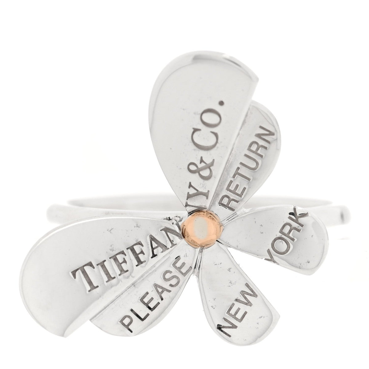 Sterling Silver 18K Rose Gold Return to Tiffany Love Bugs Butterfly Ring 49 5