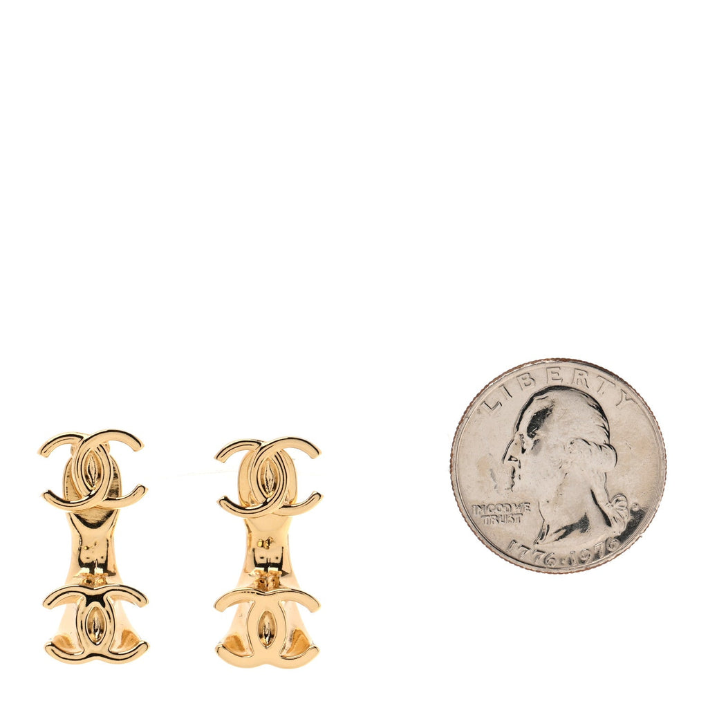 CC Turnlock Drop Earrings Gold