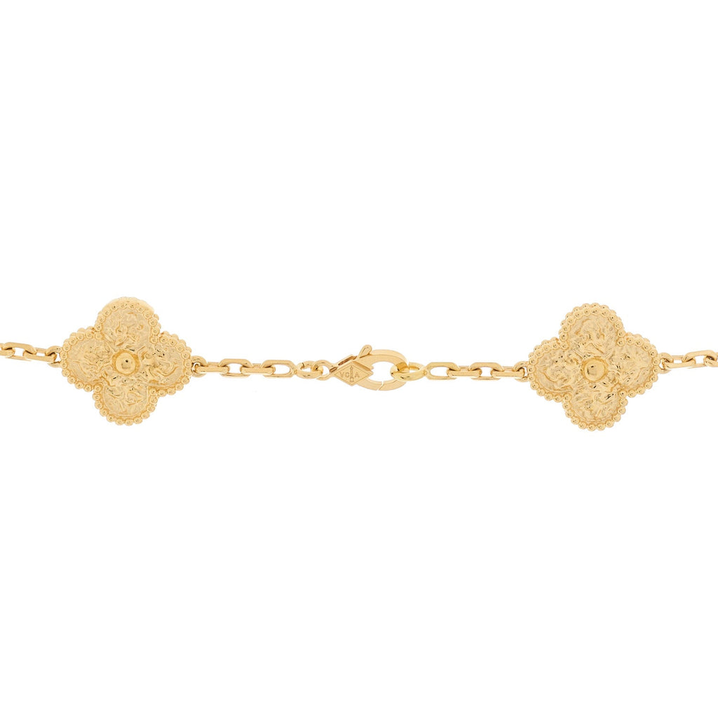 18K Yellow Gold 20 Motifs Vintage Alhambra Necklace