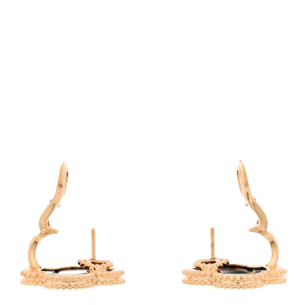 18k Yellow Gold Black Onyx Magic Alhambra Earrings