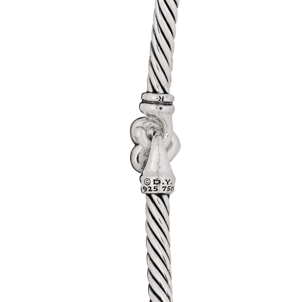 Sterling Silver 18K Yellow Gold 3mm Cable Collectibles Heart Bracelet