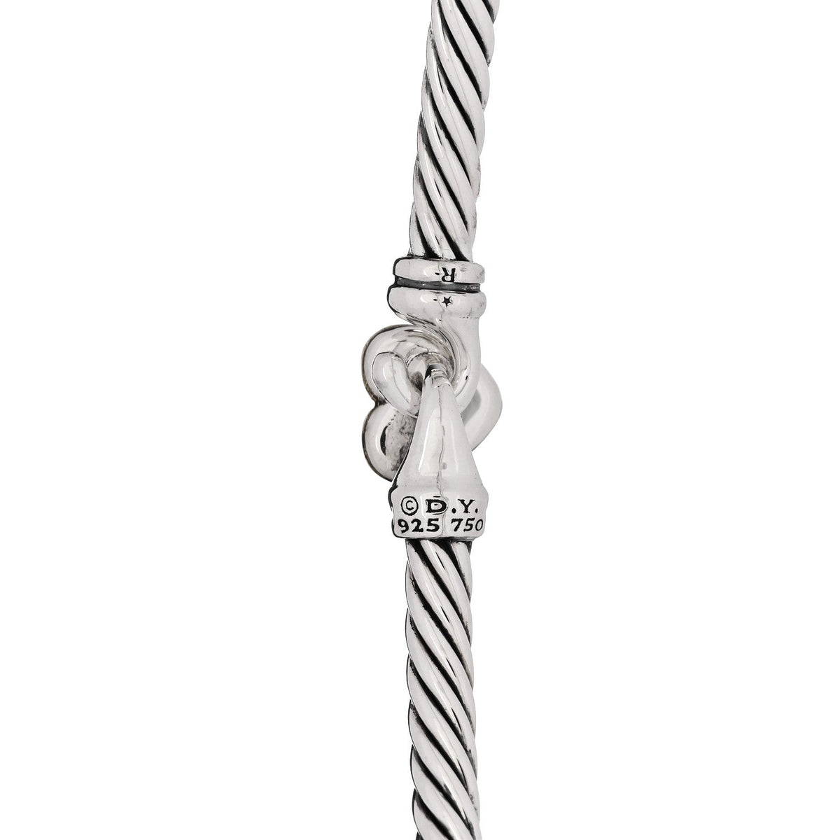 Sterling Silver 18K Yellow Gold 3mm Cable Collectibles Heart Bracelet