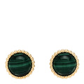 18K Yellow Gold Malachite Perlee Couleurs Earrings