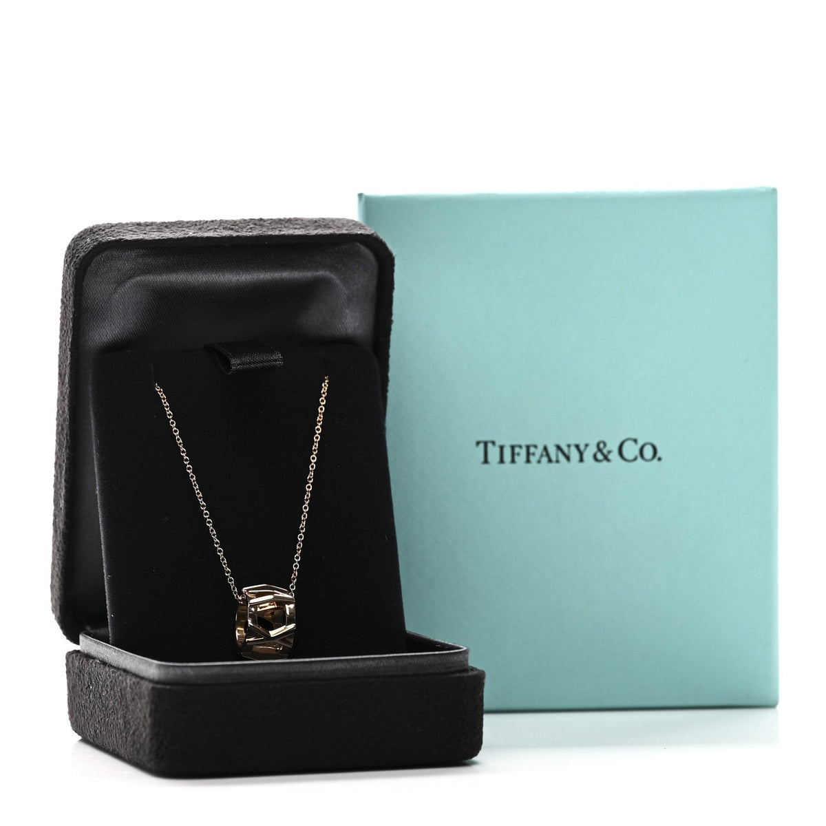 18K Rose Gold Interlocking Atlas Open Pendant Necklace