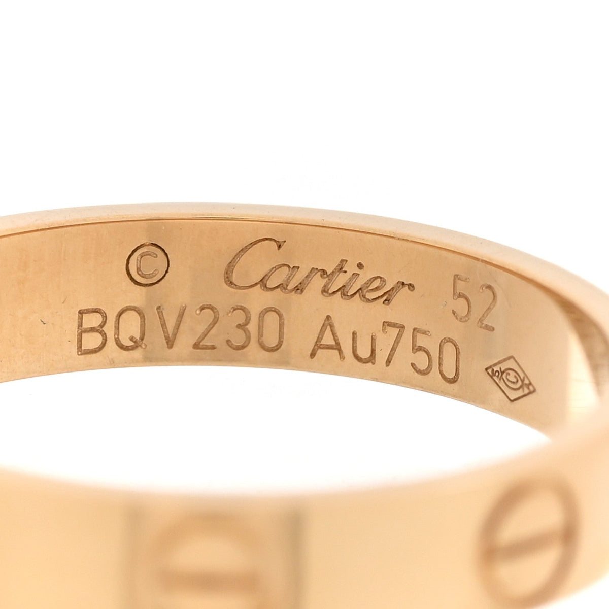 18K Yellow Gold 3.5mm LOVE Wedding Band Ring 52 6