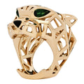 18K Yellow Gold Tsavorite Onyx Panthere De Cartier Ring 51 5.75